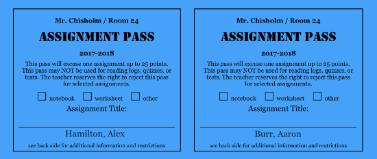 Assignment Passes