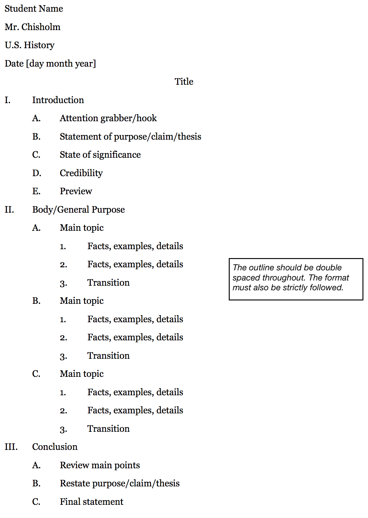 sample outline